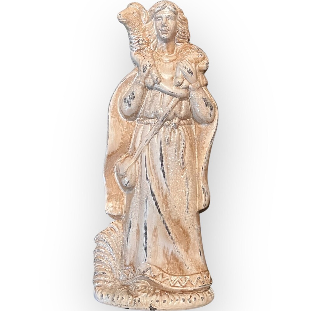 Robert Stanley Nativity Shepherd Promise Replacement‎ Whitewash Resin 5" x 12"
